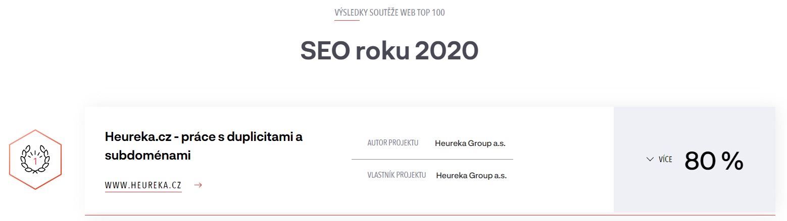 Oficiální výsledky WebTop100 2020