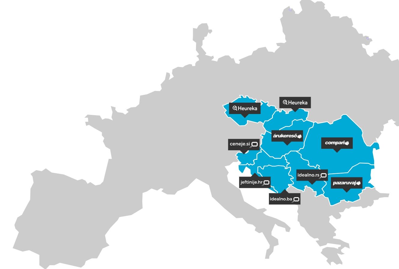 Heureka Group, 3 platformy, 9 států